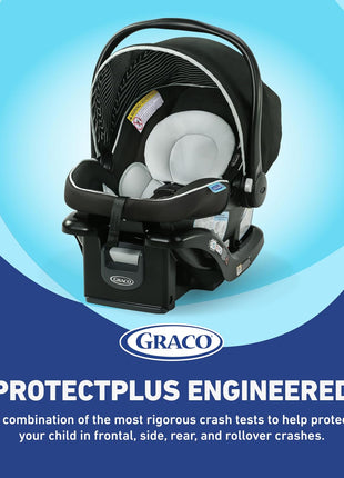 Graco® SnugRide Lite LX Infant Car Seat, Lightweight Rear-Facing Seat for Babies 4–30 lb, 4-Position Adjustable Base, Latch Installation & ProtectPlus Engineered, Studio