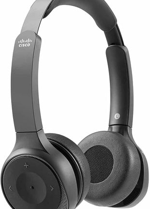 Cisco Headset 730, Wireless Dual On-Ear Bluetooth Headset with Case, USB-A HD Bluetooth Adapter, USB-A and 3.5mm Cables, Carbon Black, 2-Year Limited Liability Warranty (HS-WL-730-BUNA-C)