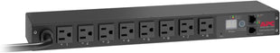 APC Rack PDU, Switched, 1U, 15A, 100/120V, [8] 5-15, Power Distribution Unit Included, Aluminum, Rubber
