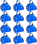 BLUE PANDA 12 Pack 3-inch Cowbells with Handle, Blue Hand Percussion Cow Bells Noise Makers for Sporting Events, Football Games and Celebrations - Cowbell Noise Maker
