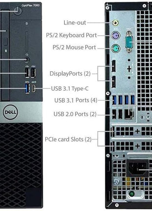 DELL Optiplex 7060 SFF Desktop Computer PC | Intel 8th Gen i7-8700 (6 Core) | 32GB DDR4 Ram 512GB NVMe M.2 SSD | Built-in WiFi & Bluetooth | Windows 11 Pro | Wireless Keyboard & Mouse(Renewed)