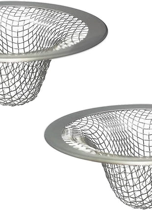 1.0" Small Drain Strainer, Sink Drain Hair Catcher, Bathroom Sink Drain Strainer, 2PCS Drain Mesh Baskets for Laundry, Mop Pool, Utility, Slop, RV Sink, Stainless Steel Drain Filter
