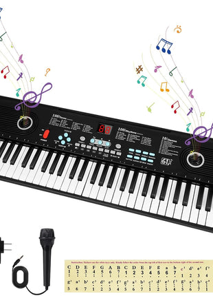 61 key keyboard Piano,Portable Electronic Digital Piano,Built In Dual Speakers,Rich Teaching Content,Electronic Piano Suitable For Beginners