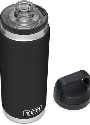 YETI Rambler 26 oz Bottle, Vacuum Insulated, Stainless Steel with Chug Cap, Black