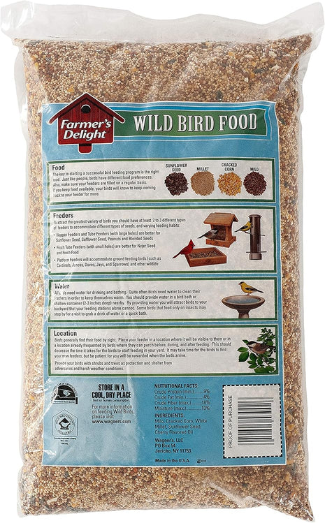 Wagner's 53002 Farmer's Delight Wild Bird Food with Cherry Flavor, 10 Pound Bag