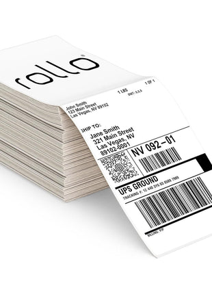Rollo Direct Thermal Shipping Labels - Pack of 500 4x6 Thermal Labels Fanfold - Perforated and Strong Adhesive (Commercial Grade)