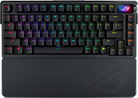 ASUS ROG Azoth Extreme Wireless Mechanical Gaming Keyboard 75% TKL, ROG NX Snow Linear Switches, PBT Keycaps, Aluminum Chassis, Carbon Fiber, Gasket Mount, Color OLED Screen, PC/Mac Support - Black