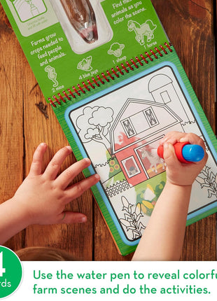 Melissa & Doug Water Wow! Mess Free Coloring Book, Reusable Water-Reveal Activity Pad, On The Farm, Travel Toys, Party Favors, for Toddlers & Kids Ages 3+