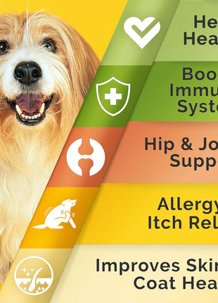 Hemp + Glucosamine + Fish Oil Omega for Dogs 3 Bundle - Hip & Joint Supplement + Allergy Relief - w/Hemp Oil Chondroitin MSM Turmeric + EPA & DHA Fatty Acids - 240 Chews - Made in USA