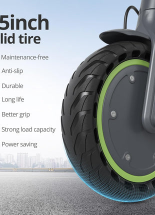 Roinside Electric Scooter - 350W/500W Motor, 8.5"/10''Solid Tires, Up to 19/22MPH& 16/21/23Miles Long-Range Portable Commuting Scooter for Adults with Double Braking System, App