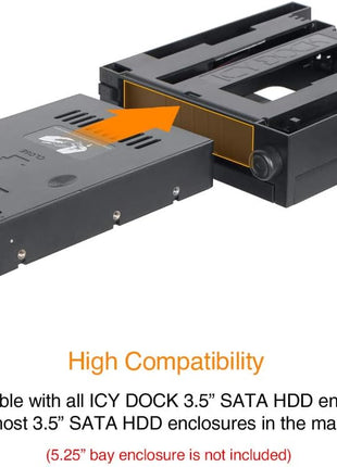 ICY DOCK 2.5 inch to 3.5 inch SATA HDD & SSD Mounting Kit for Internal 3.5" Drive Bay with Removable Cover | EZConvert Lite MB882SP-1S-2B