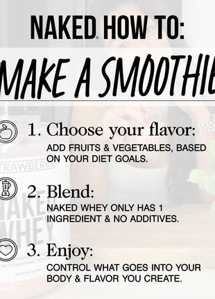 NAKED Whey Vanilla Protein Powder   Only 3 Ingredients   Grass Fed Whey Protein Powder, Vanilla Flavor, and Organic Coconut Sugar, No GMO, No Soy, and Gluten Free   24 Servings