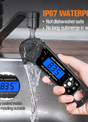 AMMZO Meat Thermometer Digital, Instant Read Food Thermometer for Cooking, Grilling, Baking, Frying & Candy Making, Essentials Kitchen Gadgets Accessory, Gifts for Men Women Dad Mom Birthday