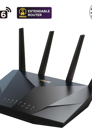 ASUS RT-AX5400 Dual Band WiFi 6 Extendable Router, Lifetime Internet Security Included, Instant Guard, Advanced Parental Controls, Built-in VPN, AiMesh Compatible, Gaming & Streaming, Smart Home