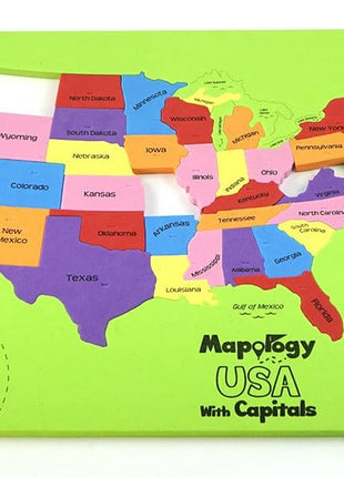 Imagimake Mapology USA Map Jigsaw Puzzle, Learn States, Capitals with Flags | Educational Geography Toy, 50 State Puzzle, Learn USA Capitals, Birthday Gift for Boy & Girl Ages 5,6,7,8,9,10,11,12 Year Old