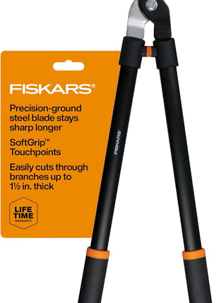 Fiskars 28 inch Loppers for Tree Trimming, Heavy Duty, Rust-Resistant Sharp Bypass Steel Blade Loppers, Branch Cutter up to 1.5 inch Diameter Cut Capacity, Shock-Absorbing Handle, Garden Tools