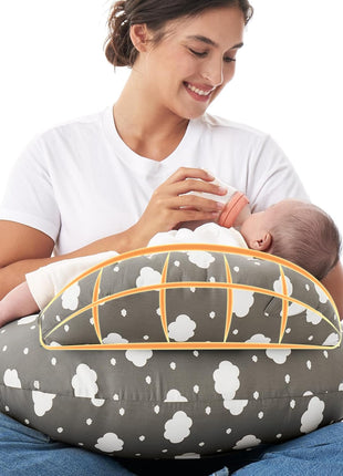 Momcozy Original Nursing Pillow for Breastfeeding - Innovative Safety Guard | Adjustable Waist Strap for All Body Types, Wider Surface for More Support, Removable & Machine-washable Cotton Cover