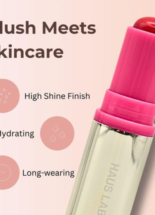 Haus Labs Color Fuse Longwear Hydrating Glassy Lip + Cheek Blush Balm Stick - Glassy Pitaya