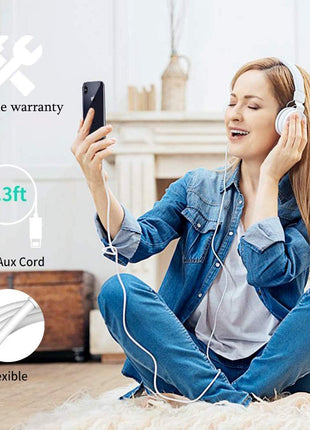 (Apple MFi Certified) iPhone AUX Cord,Lightning to 1/8 Inch Audio Cable,3.3ft, Headphone Jack Adapter Male Aux Stereo Audio Cable Compatible for iPhone 14/13/12/11/XR/X/8/7 (White)