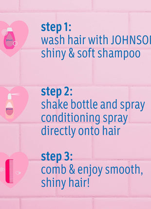 Johnson's Shiny & Soft Kids' Shampoo with Argan Oil & Silk Proteins, Daily Kids' Hair Wash Gently Cleanses & Boosts Natural Shine & Softness, No Added Parabens & Sulfates, 13.6 fl. oz