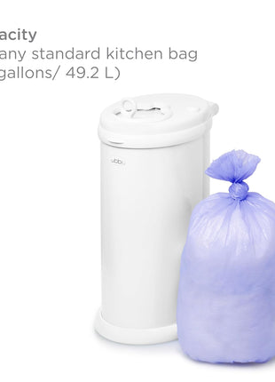 Ubbi Diaper Pail Plastic Bags, 13-Gallon Capacity, 3 Pack, 75 Count | Disposable Baby Waste Bags, Made from 50% Recycled Material, Each Bag Holds Up To 50 Newborn Diapers