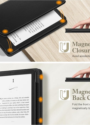 Fintie Case for 7 inch/6.8 inch Kindle Paperwhite(12th/11th Generation-2024/2021) and Kindle Colorsoft Signature Edition -Slim Foldable Stand Cover Auto Wake/Sleep for Paperwhite 2024, Black | Slim, Auto Wake/Sleep, Paperwhite 2024, Black