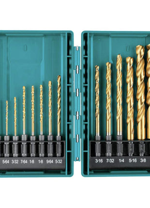 Makita B-65399 Impact Gold 14 Pc. Titanium Drill Bit Set, 1/4 In. Hex Shank