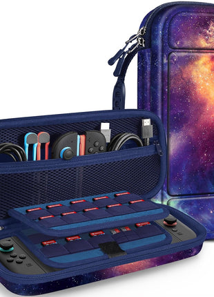 Fintie Carrying Case for Nintendo Switch 2 (2025), Shockproof Hard Shell Switch 2 Case, Protective Cover Portable Travel Bag with Game Card Slots & Inner Pocket for Accessories, Galaxy