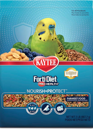 Kaytee Forti-Diet Pro Health Nourish+Protect Parakeet Food, Comprehensive Nutrition Backed by Science, Digestive Health, Immune Support, 2 pounds