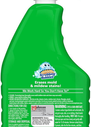 Scrubbing Bubbles Foaming Bleach Bathroom and Shower Cleaner Disinfectant Spray, Helps Erase Mold & Mildew, 32oz