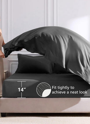 CozyLux Queen Comforter Set Dark Grey   Bed in a Bag Queen Size 7 Pieces, Luxury Soft Bed Set for All Seasons, Bedding Set with Down Alternative Comforter, Sheets, Pillowcases & Shams