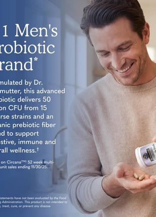 Garden of Life Probiotics for Men, Dr Formulated 50 Billion CFU 15 Probiotics for Digestive Health + Organic Prebiotic Fiber, Colon & Immune Support, Daily Gas Relief, Shelf Stable, 30 Capsules