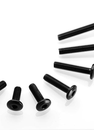 Mywish M6 x 50mm 20Pcs Flat Head Hex Socket Cap Screws Bolts, 304 Stainless Steel Furniture Bolts Full Thread, Black Oxide & Hex Spanner