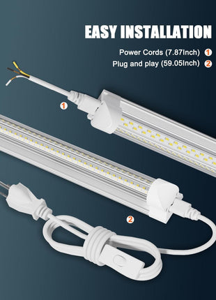 ELEKICO 6 Pack 100w 8ft Led Shop Light, Super Bright 15000lm 5000k V Shape 8' Led Shop Lights, Linkable 8 Foot Led Shop Lights for Garage Warehouse, Supermarket, Basement, Barn, Storage Area