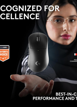 Logitech G PRO X Superlight 2 DEX Wireless Gaming Mouse, 60g pro-Grade Right-Handed Mouse with 5 programmable Buttons, USB-C Charging, 44k DPI Sensor, up to 8 kHz Polling for PC/Mac - Black