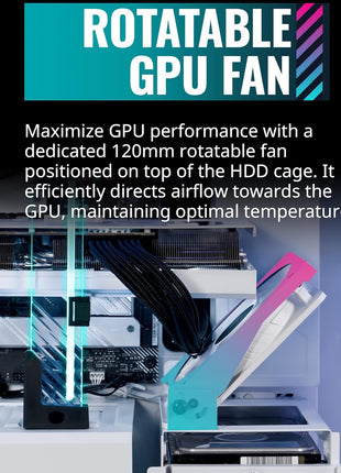 Cooler Master HAF 500 White High Airflow ATX Mid-Tower, Mesh Front Panel, Dual 200mm Customizable ARG Lighting Fans, Rotatable GPU Fan, USB 3.2 Gen 2 Type C and Tempered Glass (H500-WGNN-S00)