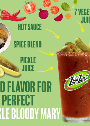 Zing Zang Dill Pickle Bloody Mary Mix, Non-Alcoholic Cocktail Mixer, 32 Fl Oz Bottle (Pack of 1)