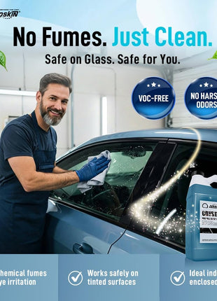 Nanoskin CRYSTAL-CLEAR VOC-Free Glass Cleaner 5 Gallon - Ultra-Concentrated, Eco-Friendly, Streak-Free Finish | Versatile Use for 40:1 Dilution | Perfectly Safe for Auto, Home, Garage & Beyond