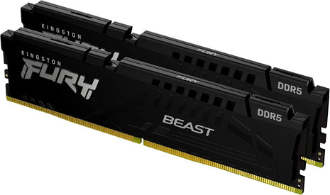Kingston Fury Beast 64GB (2x32GB) 6000MT/s DDR5 CL36 Desktop Memory | AMD Expo | Kit of 2 | KF560C36BBE2K2-64
