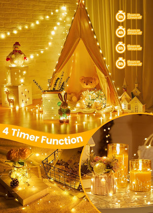 Fairy Lights with Remote, 8 Modes & Timer, 66 Feet 200 Led Christmas Light Twinkle Lights Plug in, Waterproof String Lights for Bedroom Decor Home Girl's Room Garden Party Christmas Decorations