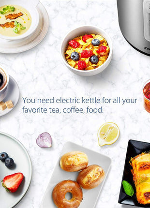 COMFEE' Stainless Steel Electric Kettle, 1.7 Liter Tea Kettle Electric & Hot Water Kettle, 1500W Fast Boil with LED Light, Auto Shut-Off and Boil-Dry Protection