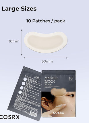 COSRX Master Patch Intensive, Oval-Shaped Patches (X-Large, 10 Counts) | Hydrocolloid Pimple Stickers with Tea Tree Oil & Salicylic Acidm, Quick & Easy Blemish, Zit Spot Treatment, Korean Skin care