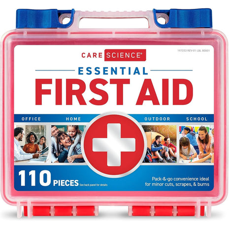 Care Science First Aid Kit, 110 Pieces | Professional Use for Travel, Work, School, Home, Car, Emergency, Survival, Camping, Hiking, and More