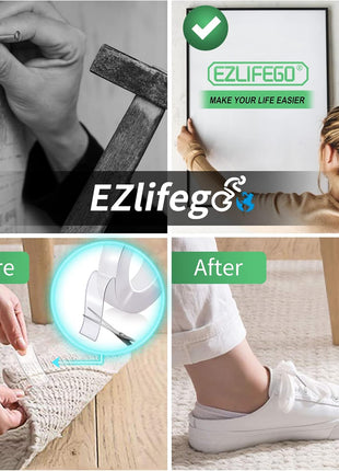 EZlifego Double Sided Tape Heavy Duty, Nano Double Sided Adhesive Tape, Clear Mounting Tape Picture Hanging Adhesive Strips (9.85FT)