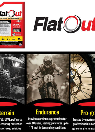 FlatOut Tire Sealant Sportsman Formula - Prevent Flat Tires, Seal Leaks, Contains Kevlar, 32-Ounce Bag, 1-Pack