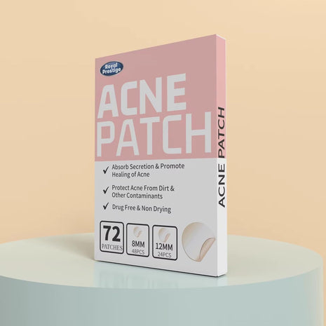 Royal Prestige Acne Patches – 72 Hydrocolloid Patches (8mm & 12mm) – Drug-Free, Invisible Spot Treatment for Pimples – Fast Healing, Day & Night Use – For All Skin Types