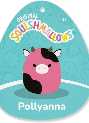 Squishmallows Original 8in Pollyanna The Black and Pink Cow – Official Jazwares Plush (Little)