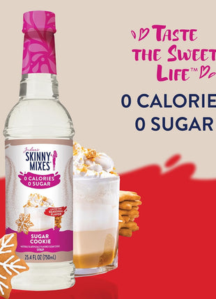 Jordan's Skinny Mixes Sugar Free Coffee Syrup, Holiday Sugar Cookie Coffee Flavoring Syrup, Zero Calorie Drink Mix for Lattes, Baking, Protein Shake, Dairy & Gluten Free, Kosher, 25.4 Fl Oz
