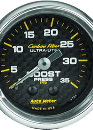 Auto Meter 4704 Carbon Fiber Mechanical Boost Gauge