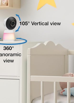 VTech Smart WiFi Baby Monitor – See Your Baby at Home or from Anywhere, 2K Camera, 5.5inch Screen, 24X Zoom, Wide Angle, Night Vision, Night Light, Free App | Smart HD Plus